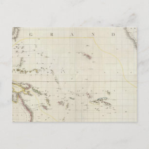Pacific North American Map Postcard