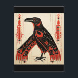 Pacific Northwest art style raven Postcard<br><div class="desc">Pacific Northwest art style raven</div>