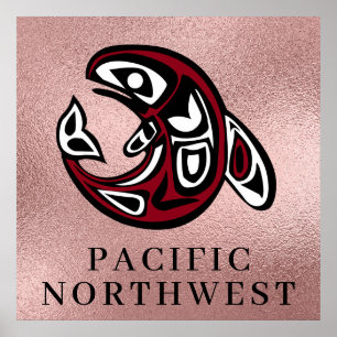 Pacific Northwest Native American Killer Whale Poster