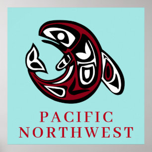 Pacific Northwest Native American Killer Whale Poster