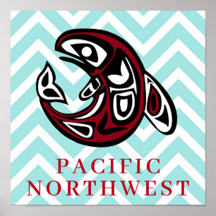 Pacific Northwest Native American Killer Whale Poster