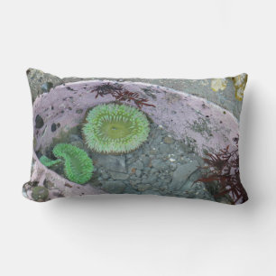 Pacific Northwest Tidepool with Green Anenomes Lumbar Pillow
