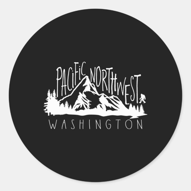 Pacific Northwest Washington Classic Round Sticker (Front)