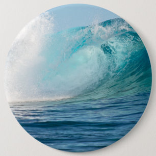 Pacific ocean big wave breaking button
