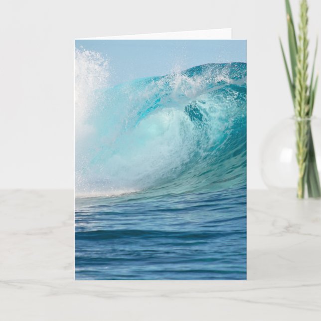 Pacific ocean big wave breaking greeting card (Front)