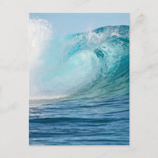 Pacific ocean big wave breaking vertical postcard (Front)