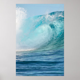 Pacific ocean big wave breaking vertical poster