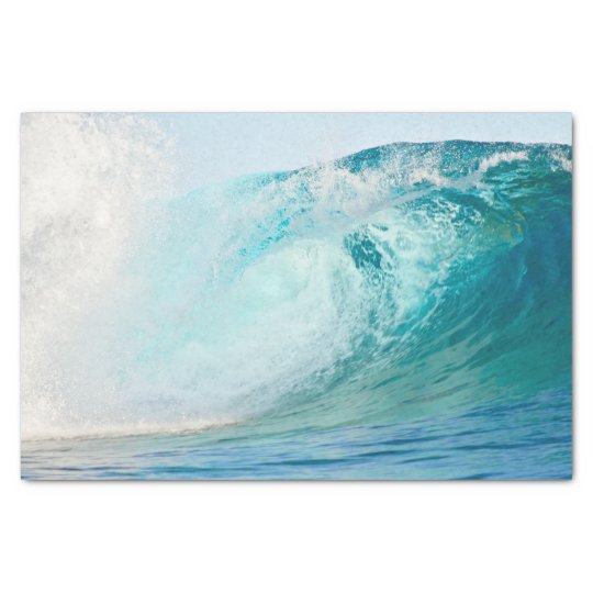 Pacific ocean blue wave breaking tissue paper