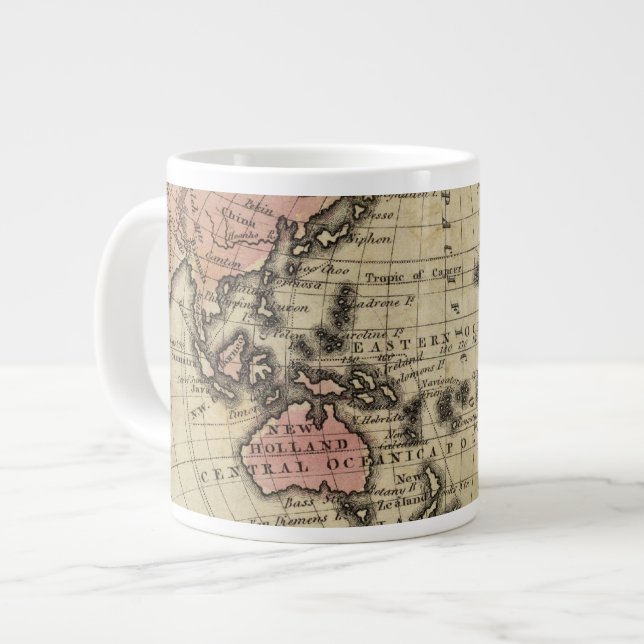 Pacific Ocean, British Islands Large Coffee Mug (Front Left)