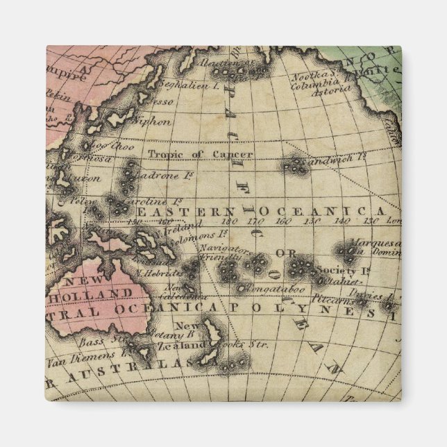 Pacific Ocean, British Islands Magnet (Front)