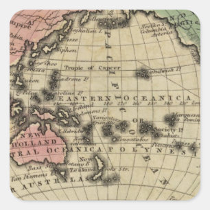 Pacific Ocean, British Islands Square Sticker