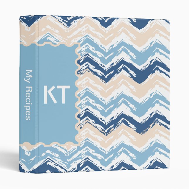 Pacific Ocean Chevron Pattern Binder (Front/Spine)