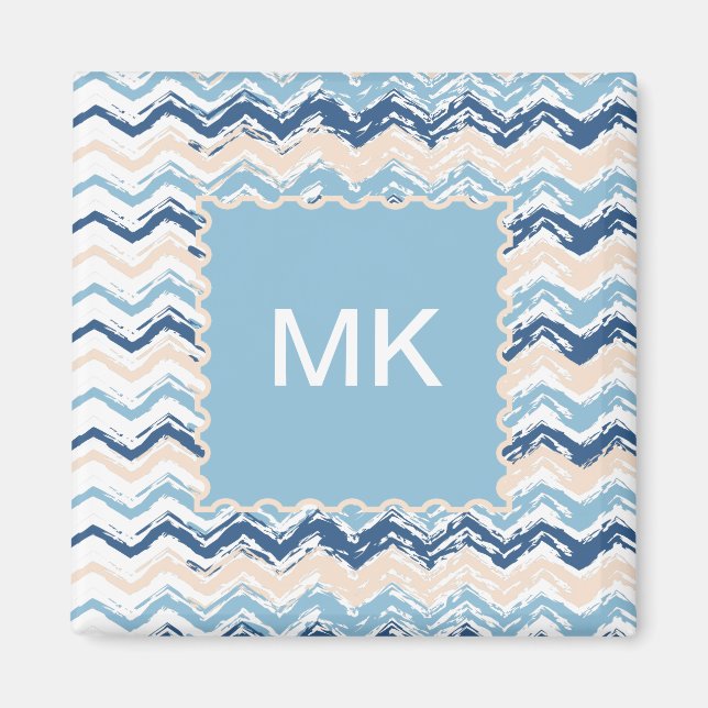 Pacific Ocean Chevron Pattern Magnet (Front)