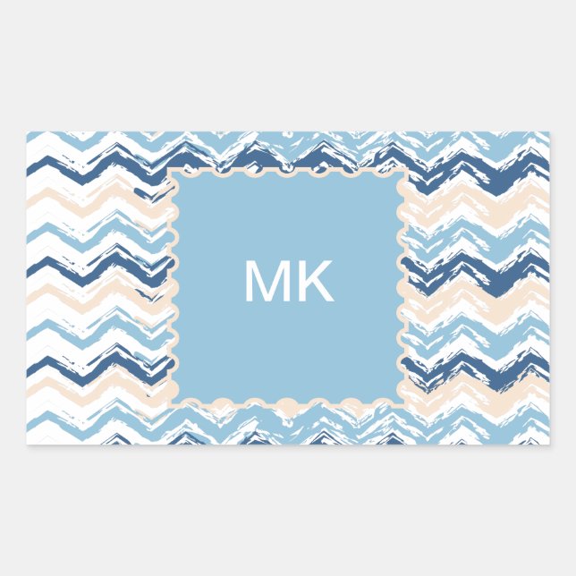 Pacific Ocean Chevron Pattern Sticker (Front)