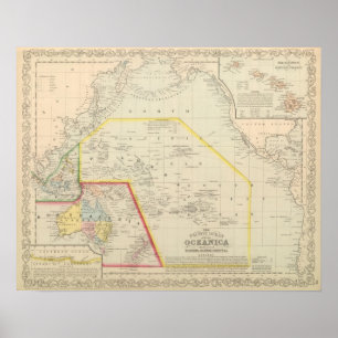 Pacific Ocean including Oceania Poster