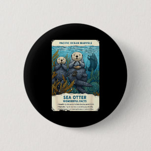 Pacific ocean marvels sea otter wonderful facts 2 inch round button