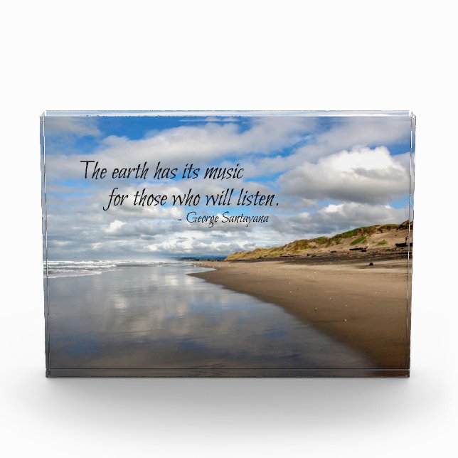 Pacific Ocean Reflections Inspirational Quote Photo Block (Front)