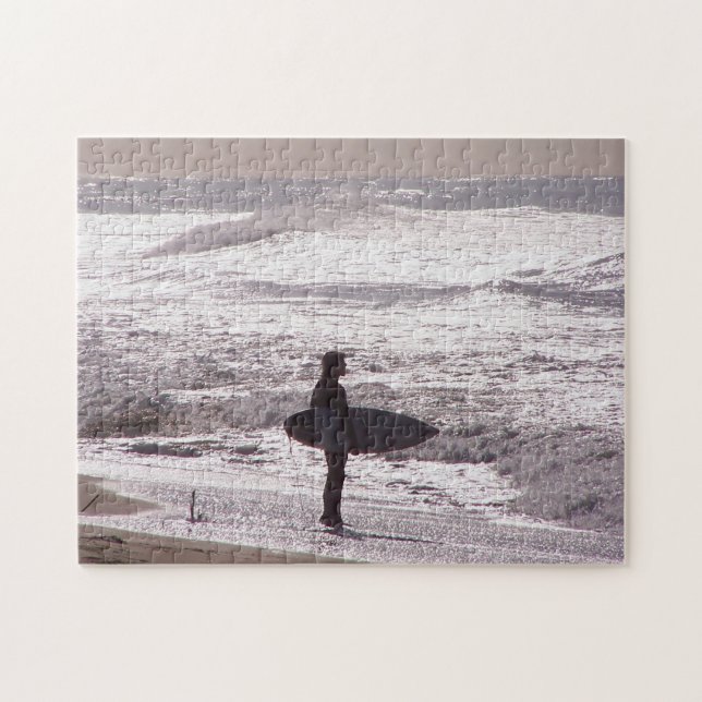 Pacific Ocean Surfer Surfboard Waves Surf Puzzle (Horizontal)