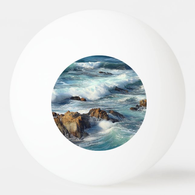 Pacific Ocean Waves Ping Pong Ball (Front)