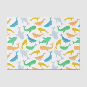 Pacific Ocean Whale Nautical Watercolor Tissue Paper