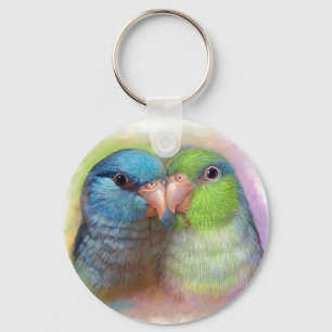 Pacific parrotlet parrot realistic painting keychain