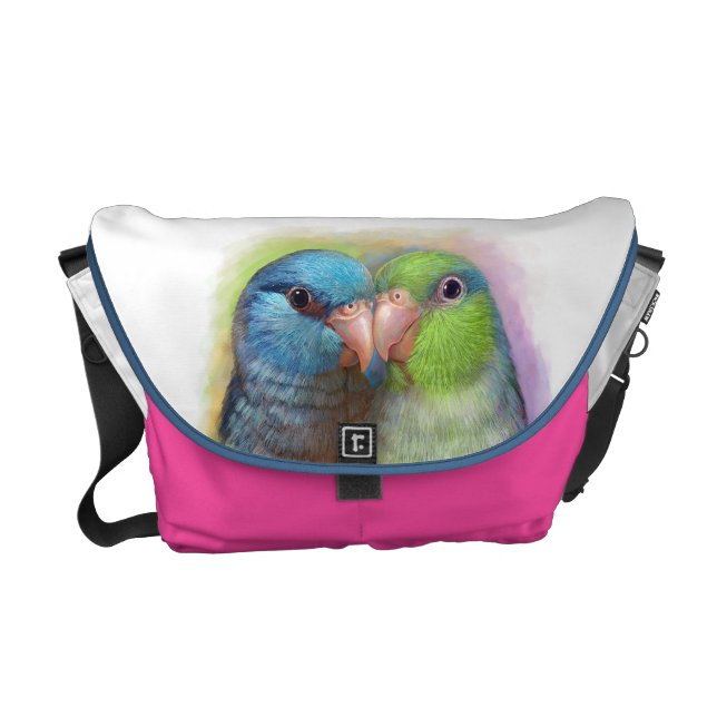 Pacific parrotlet parrot realistic painting messenger bag (Front)