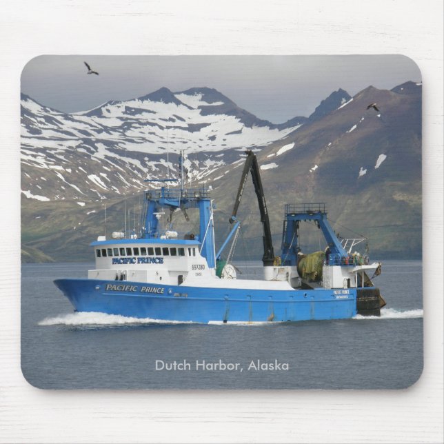 Pacific Prince, Fishing Trawler in Dutch Harbour Mouse Pad (Front)