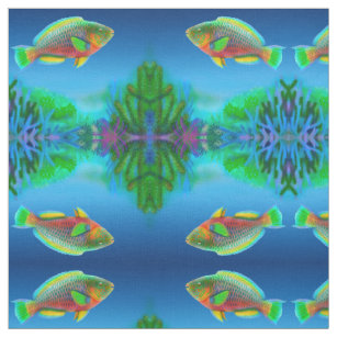 Pacific Reef Parrot fish Fabric