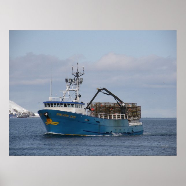 Pacific Sun, Crab Boat in Dutch Harbour, Alaska Poster (Front)