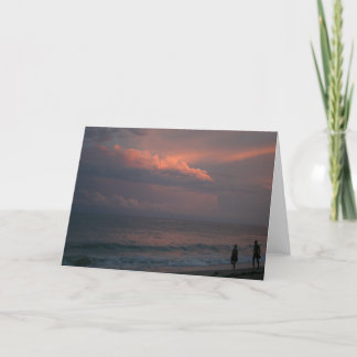 Pacific Sunset stroll - Greeting card