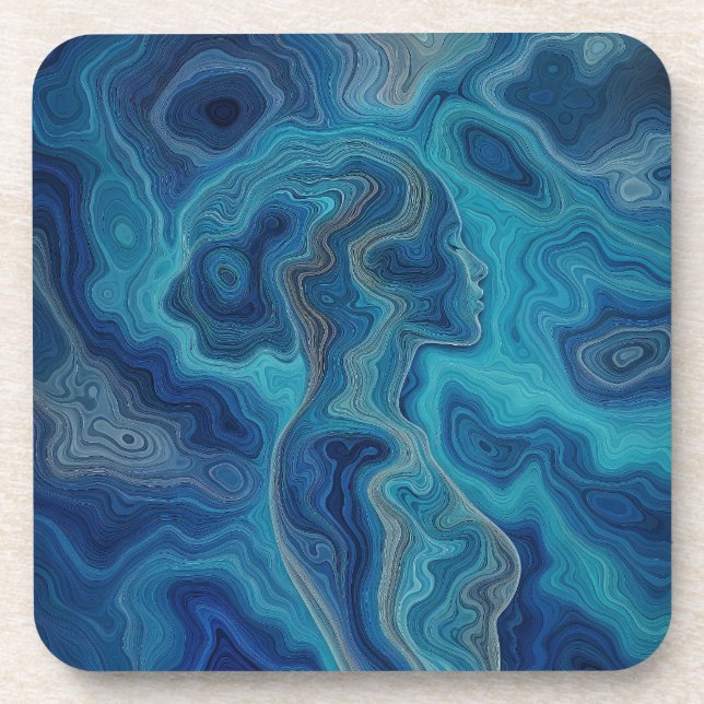 “Pacifica” – An Ocean Portrait Coaster (Front)