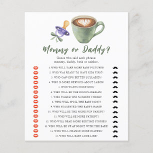 Pacifier & Coffee baby shower Mommy or daddy game