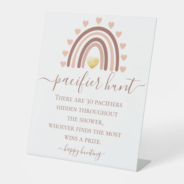 Pacifier Hunt Baby Shower Pedestal Sign (Front)