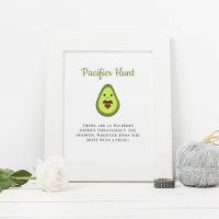Pacifier Hunt Kawaii Avocado Baby Shower