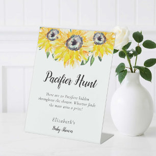 Pacifier Hunt Sign Sunflower Baby Shower