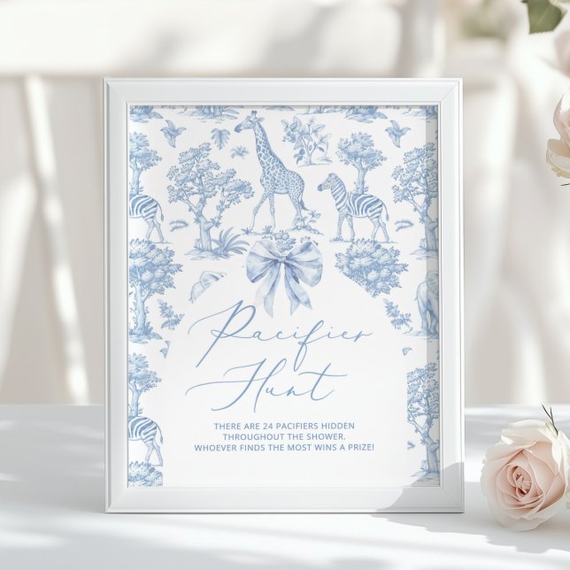 Pacifier Hunt Toile de Jouy Safari animals Poster (Creator Uploaded)