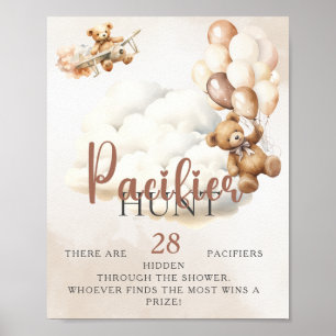 PACIFIER HUNT We Can Bearly Wait Baby Shower Game Poster