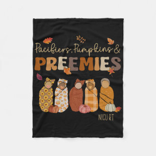 Pacifiers Pumpkins Preemies Nicu Rt Fall Thanksgiv Fleece Blanket
