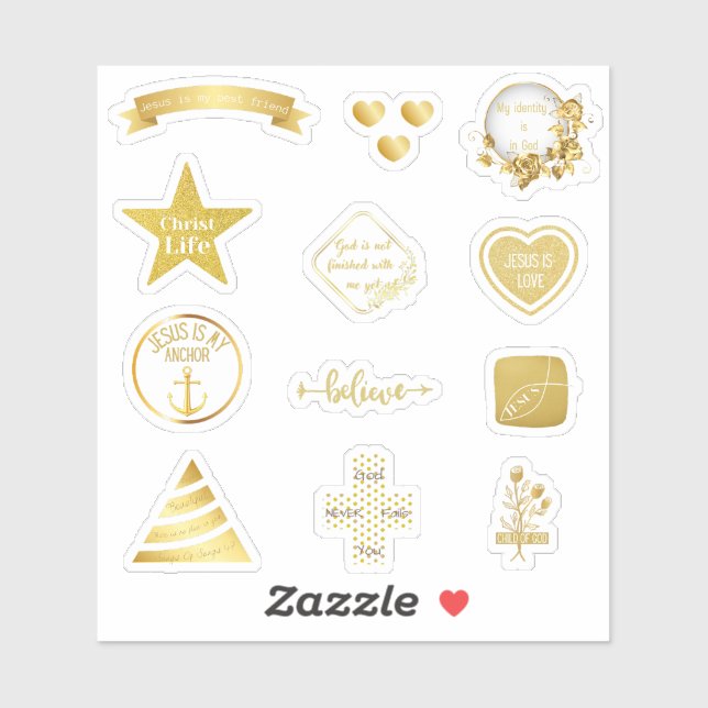 Pack autocollant Christian or Jesus (Feuille)