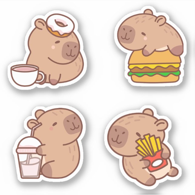 Pack autocollant Kawaii Capybara (Devant)