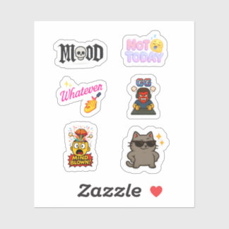 Pack d'autocollants - 5 autocollants emoji texte c