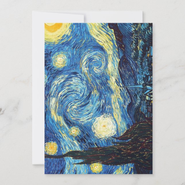 Pack de 100 invitations de nuit Van Gogh Starry (Devant)