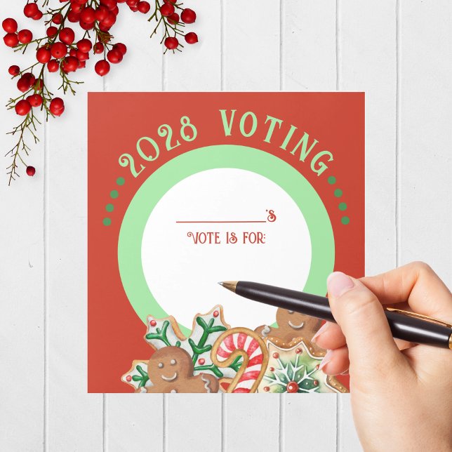 Pack de Bloc-notes de Noël Cookie Voting de Noël d (Red Cookie Holiday Contest Voting Notepad Pack of 40 for Christmas Cookie and Baking Competitions)