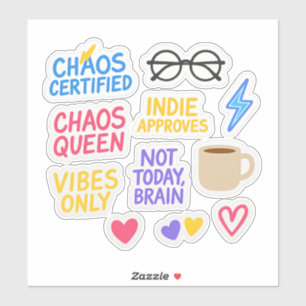 Pack de stickers Indie Chaos - 10 stickers découpé