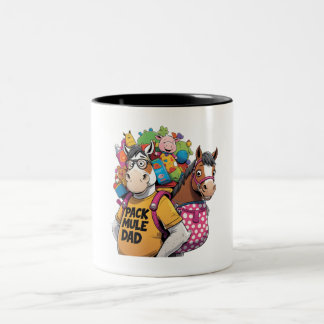  Pack Mule Dad – Funny Horse   Two-Tone Coffee Mug