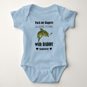 Pack My Diapers, I'm Going Fishing with Daddy Baby Bodysuit