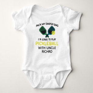 Pack My Diapers I'm Going Pickleball with Uncle Baby Bodysuit