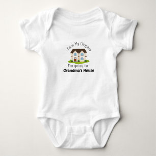 Pack My Diapers I'm Going To Grandma's House Baby Bodysuit