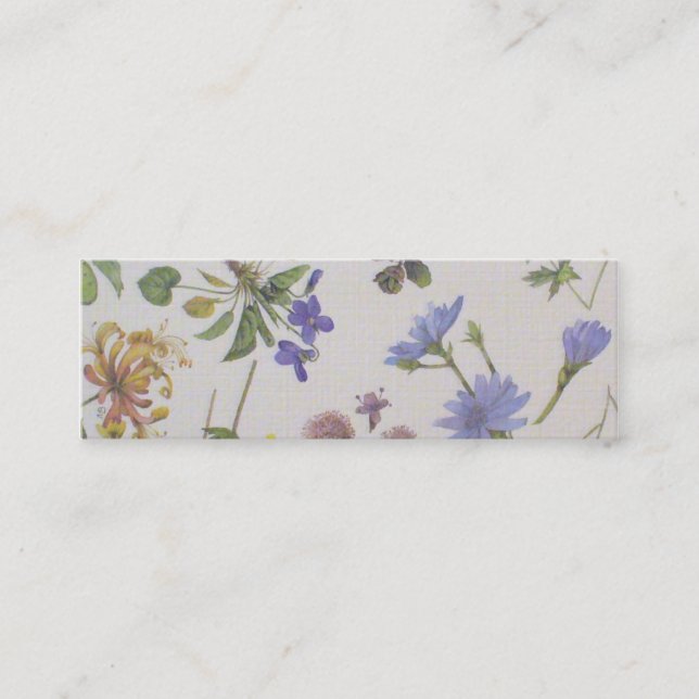Pack of 20 Wildflowers & Lace Linen Business Cards (Front)