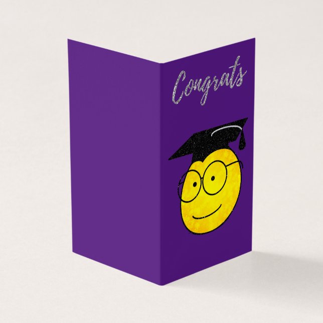 Pack of 25 Congrats Glitter Graduation Cards (Outside)